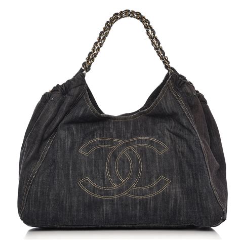 chanel coco cabas denim tote